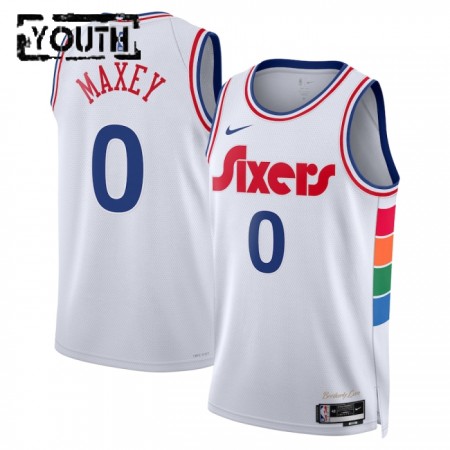 Camiseta Niños Philadelphia 76ers Tyrese Maxey 2024-25 Nike City Edition Blanco Swingman Camiseta Niños Philadelphia 76ers Tyrese Maxey 2024-25 Nike City Edition Blanco Swingman